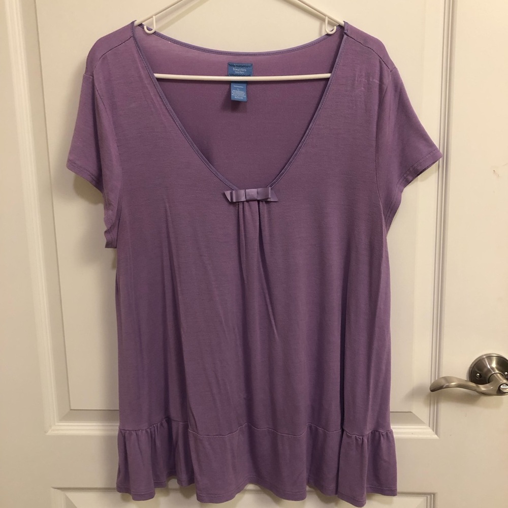 Purple V-Neck Women's Top